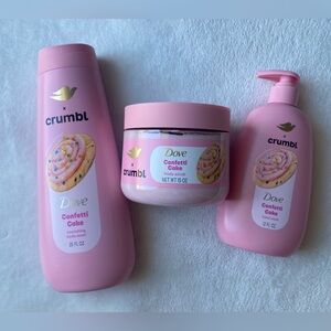 NEW Dove x Crumbl Body Scrub Body Wash Hand Wash‎ Set Confetti Cake